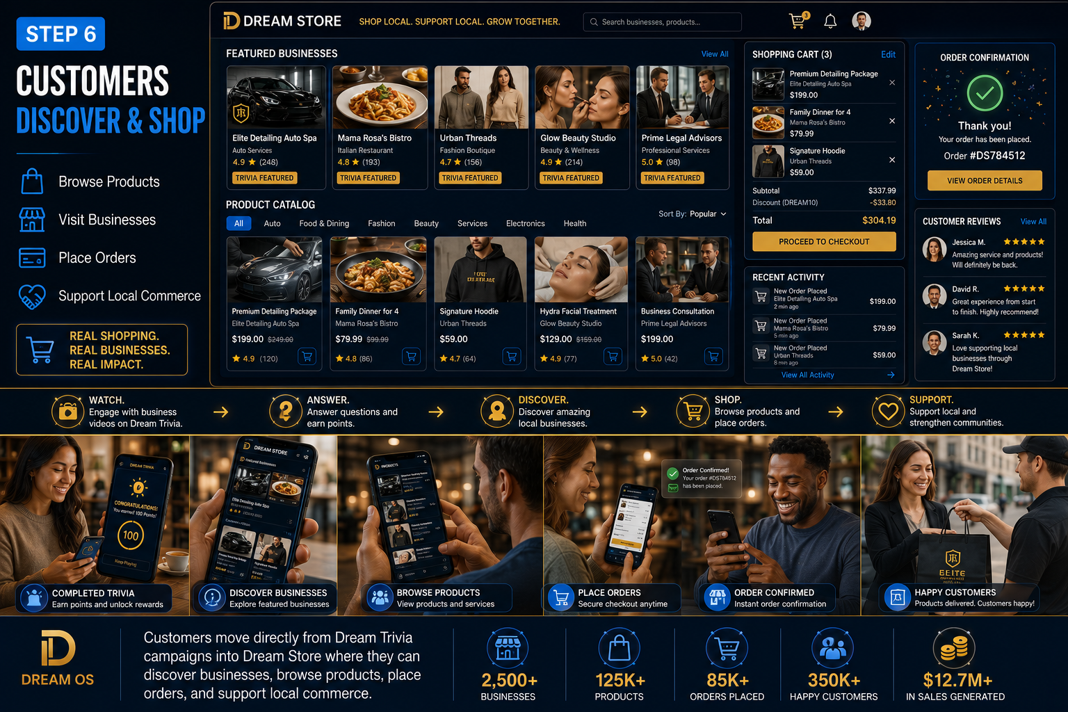 Customers discover and shop through Dream Store