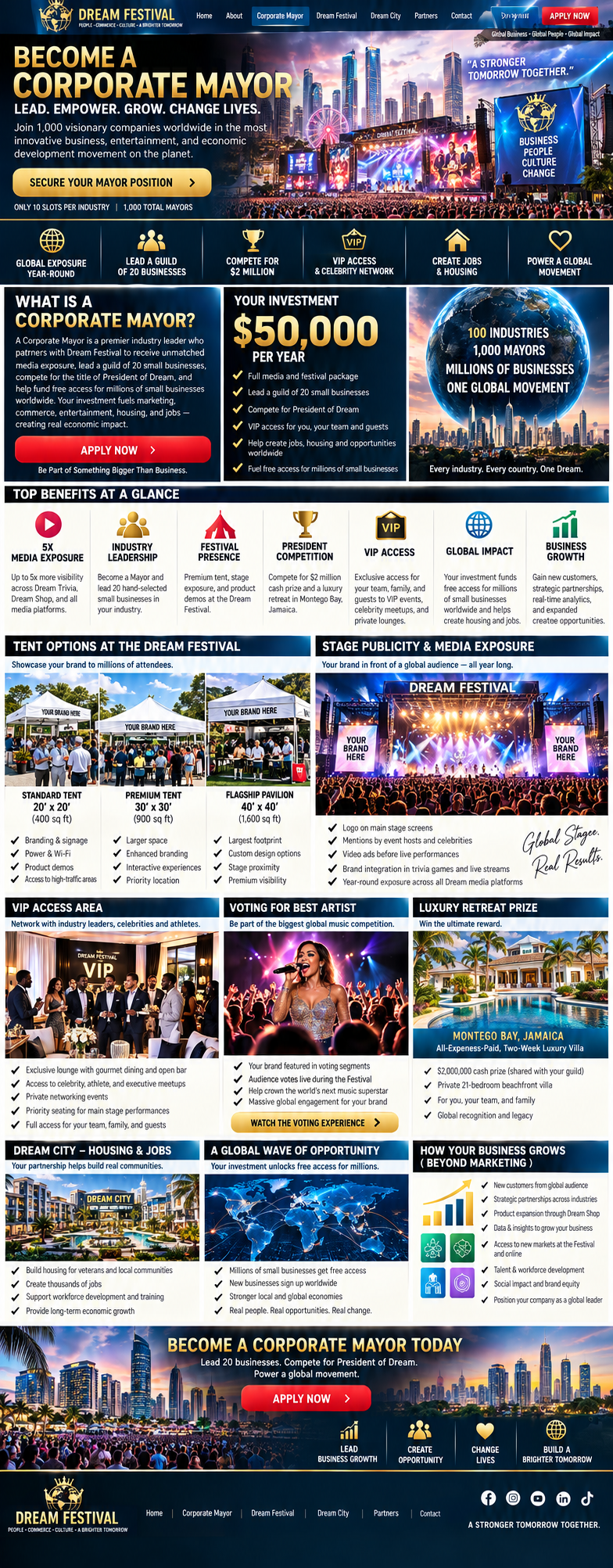 Dream Festival Corporate Mayor program overview
